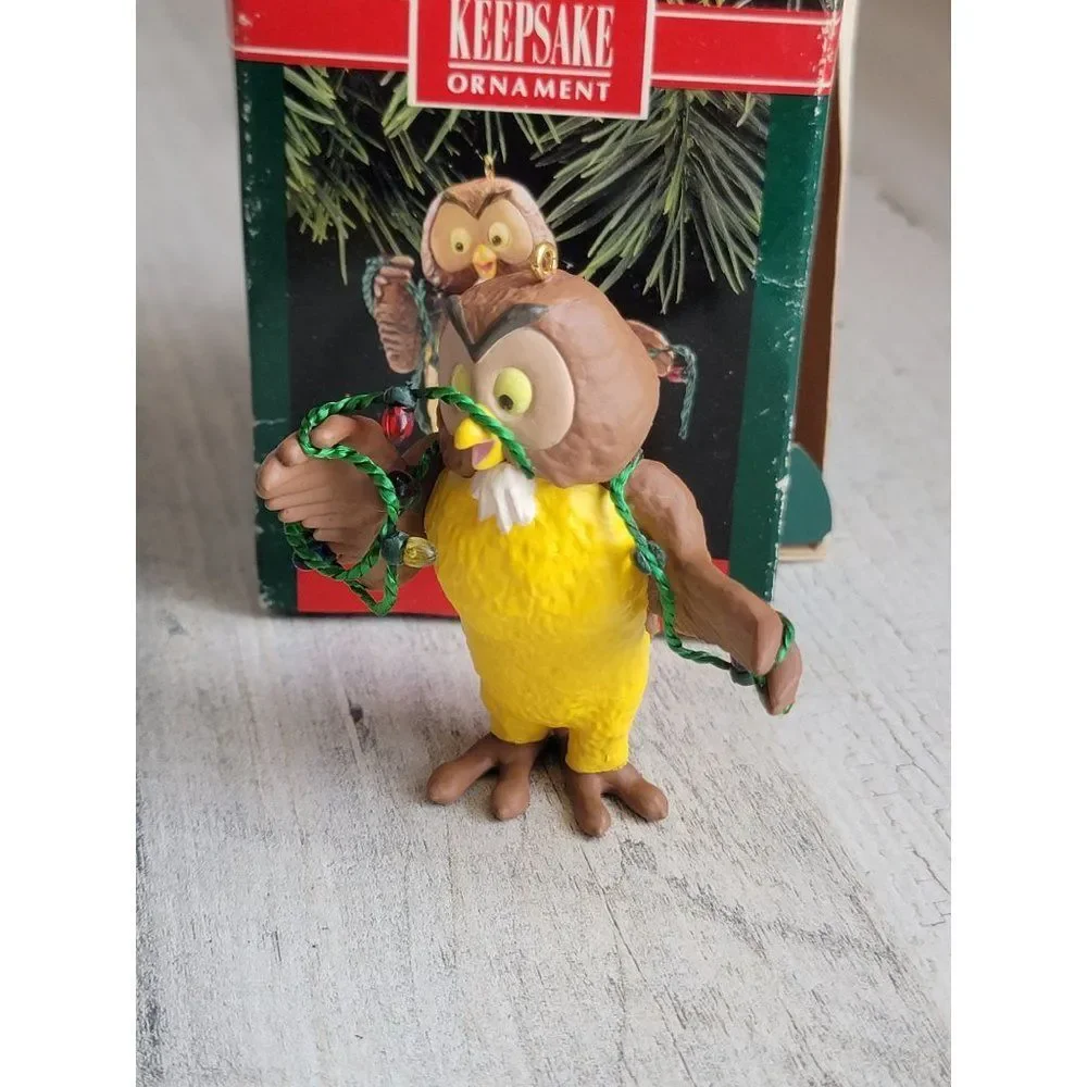 Hallmark owl vintage bird string light‎ ornament Xmas